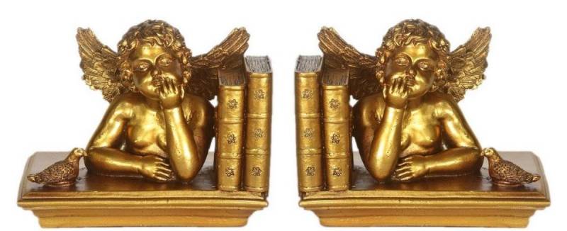 Casa Padrino Buchstütze Barock Buchstützen Set Engel Gold 18 x 11 x H. 14 cm - Barock Deko Accessoires Casa Padrino Buchstütze Barock Buchstützen Set Engel Gold 18 x 11 x H. 14 cm - Barock Deko Accessoires von Casa Padrino