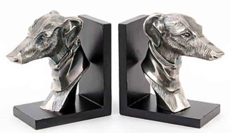 Casa Padrino Buchstütze Buchstützen Set Hundeköpfe Antik Silber / Schwarz 20 x 19,5 x H. 10 cm - Luxus Deko Accessoires Casa Padrino Buchstütze Buchstützen Set Hundeköpfe Antik Silber / Schwarz 20 x 19,5 x H. 10 cm - Luxus Deko Accessoires von Casa Padrino