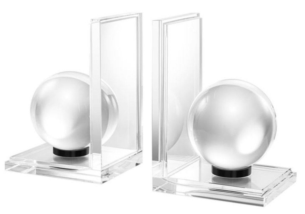 Casa Padrino Buchstütze Designer Kristallglas Buchstützen 2er Set - Luxus Kollektion von Casa Padrino