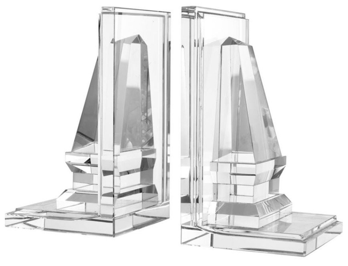 Casa Padrino Buchstütze Designer Kristallglas Buchstützen 2er Set - Luxus Qualität Casa Padrino Buchstütze Designer Kristallglas Buchstützen 2er Set - Luxus Qualität von Casa Padrino