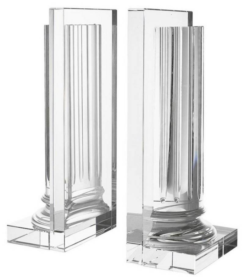 Casa Padrino Buchstütze Kristallglas Buchstützen 2er Set 17 x 11 x H. 38 cm - Designer Hotel Deko von Casa Padrino
