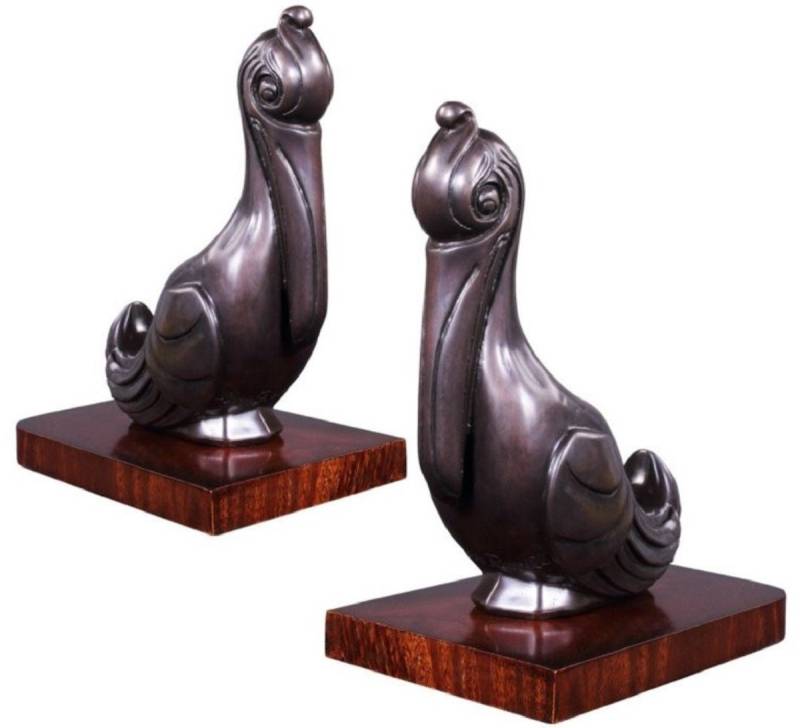 Casa Padrino Buchstütze Luxus Buchstützen Set Pelikane Bronze / Braun 18 x 12 x H. 22 cm - Deko Bronzefiguren mit Holzsockel Casa Padrino Buchstütze Luxus Buchstützen Set Pelikane Bronze / Braun 18 x 12 x H. 22 cm - Deko Bronzefiguren mit Holzsockel von Casa Padrino