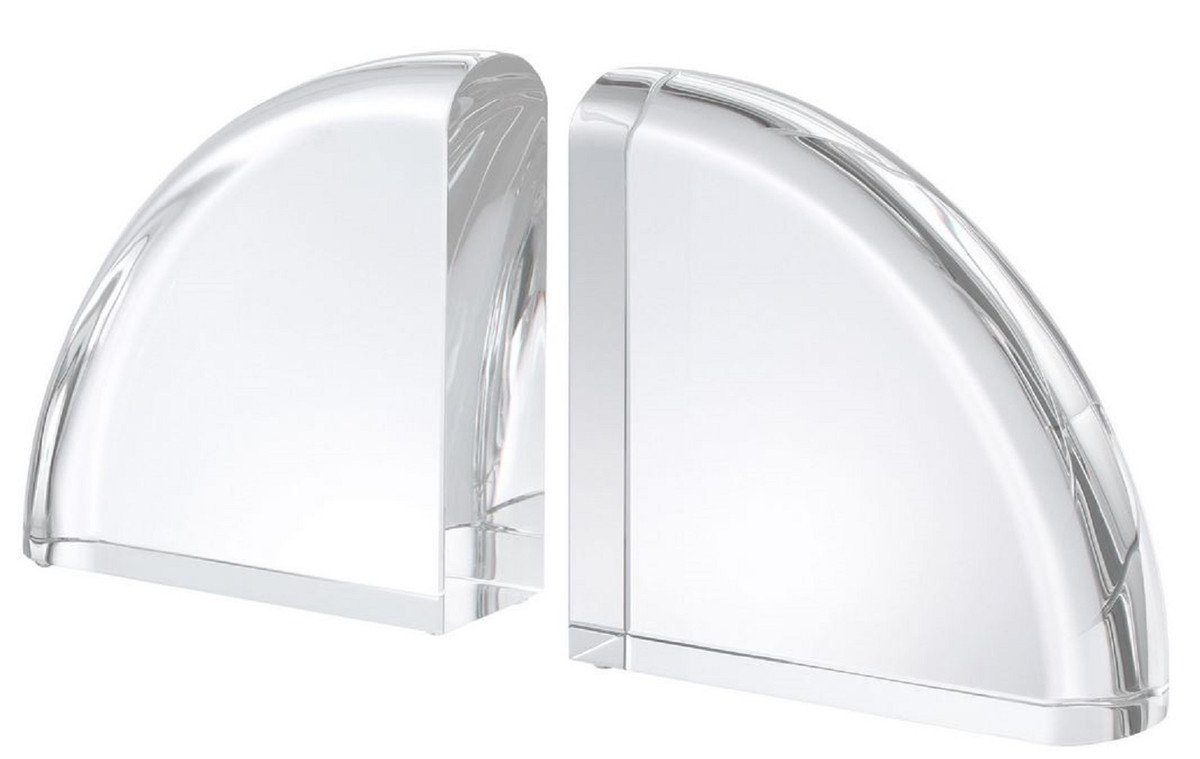 Casa Padrino Buchstütze Luxus Kristallglas Buchstützen Set 22 x 7,5 x H. 22,5 cm - Luxus Deko Accessoires von Casa Padrino