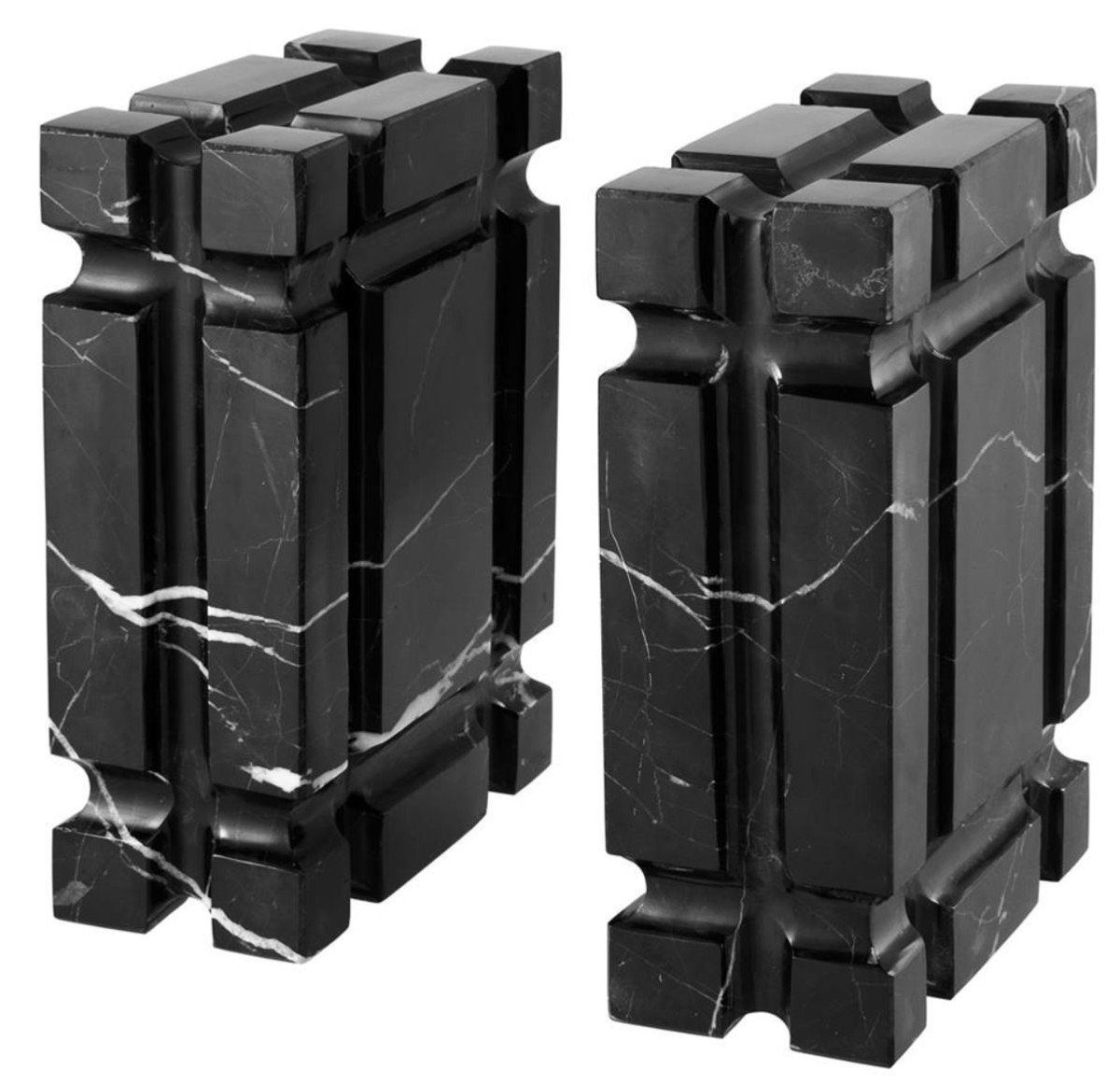 Casa Padrino Buchstütze Marmor Buchstützen 2er Set Schwarz - Luxus Wohnzimmer Accessoires Casa Padrino Buchstütze Marmor Buchstützen 2er Set Schwarz - Luxus Wohnzimmer Accessoires von Casa Padrino