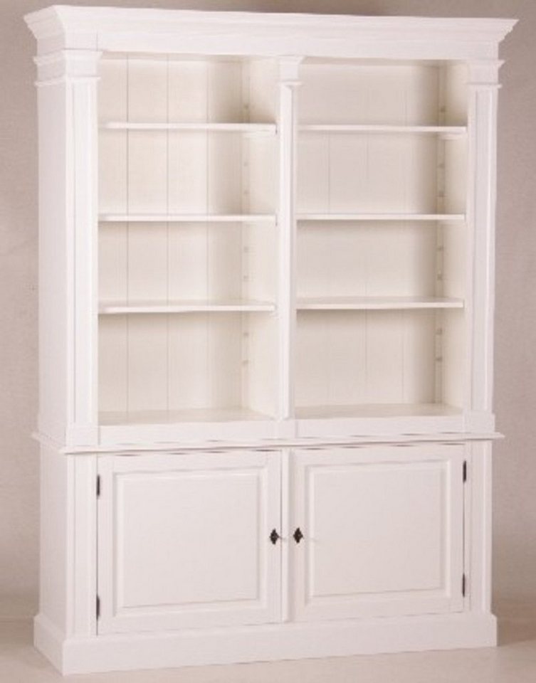 Casa Padrino Buffet Shabby Chic Landhaus Stil Schrank Bücherschrank Weiß B 160 H 215 cm- Schrank von Casa Padrino