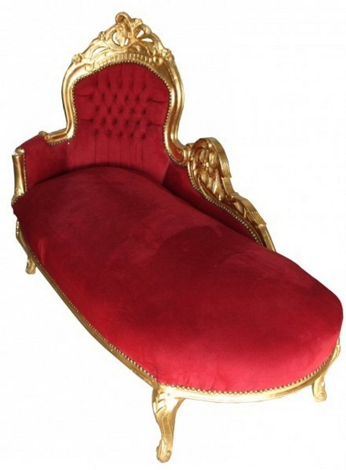 Casa Padrino Chaiselongue Barock Chaiselongue King" Bordeaux/Gold" von Casa Padrino