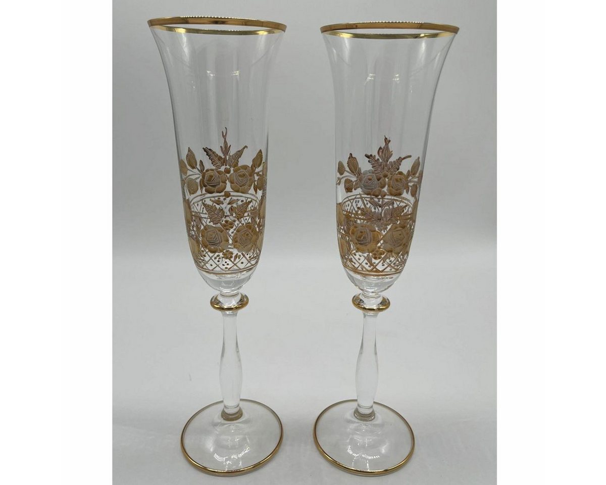 Casa Padrino Champagnerglas Casa Padrino Luxus Jugendstil Champagnerglas 2er Set Gold von Casa Padrino