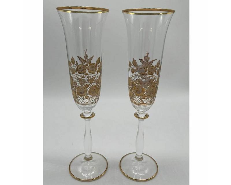 Casa Padrino Champagnerglas Casa Padrino Luxus Jugendstil Champagnerglas 2er Set Gold von Casa Padrino