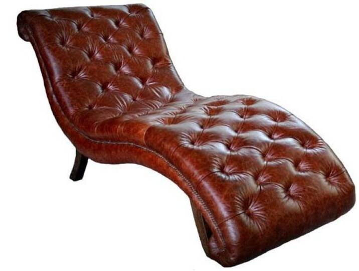 Casa Padrino Chesterfield Echt Leder Relax Liege Dunkelbraun von Casa Padrino
