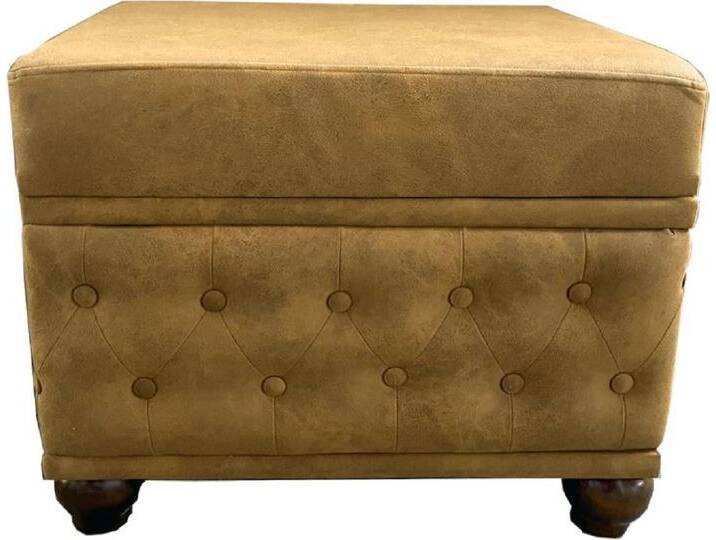 Casa Padrino Chesterfield Hocker Antik Braun 60 x 46 x H. 45 cm - Sitzhocker - Fußhocker - Chesterfield Wohnzimmer Möbel von Casa Padrino