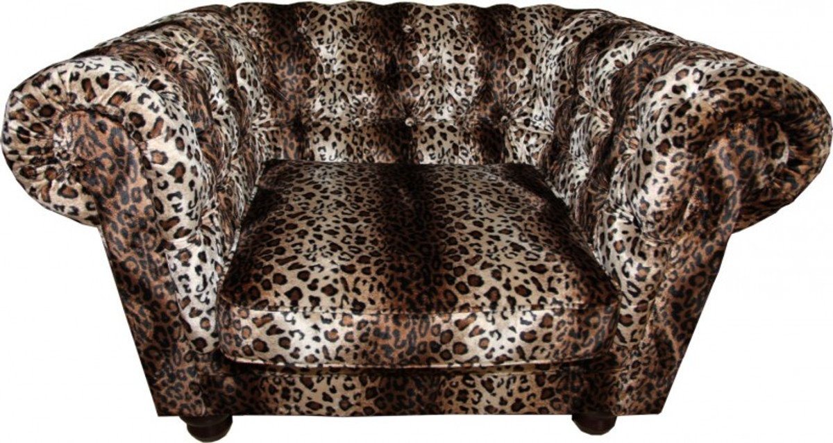 Casa Padrino Chesterfield-Sessel Limited Edition Designer Chesterfield Sessel Leopard Club Möbel von Casa Padrino
