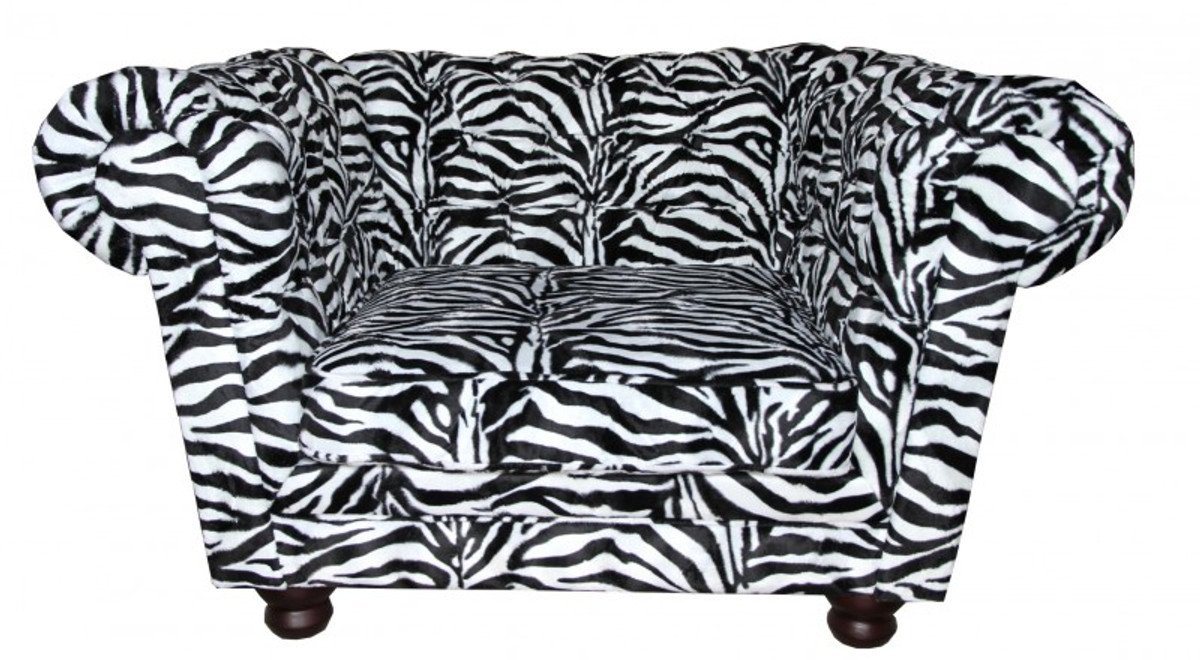 Casa Padrino Chesterfield-Sessel Limited Edition Designer Chesterfield Sessel Zebra Club Möbel von Casa Padrino