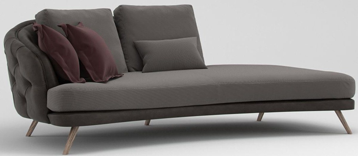 Casa Padrino Chesterfield-Sofa Luxus Chesterfield 2-Sitzer Sofa Grau / Braun 220 x 95 x H. 85 cm - Schlafsofa - Schlafcouch - Wohnzimmer Möbel von Casa Padrino