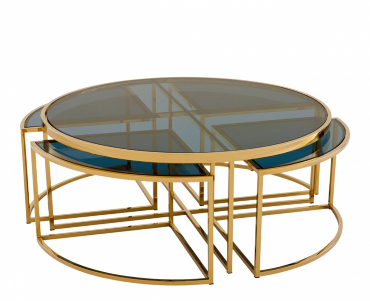 Casa Padrino Couchtisch Art Deco Luxus Couchtisch Gold Finish - Salon Tisch - Luxus Qualität von Casa Padrino