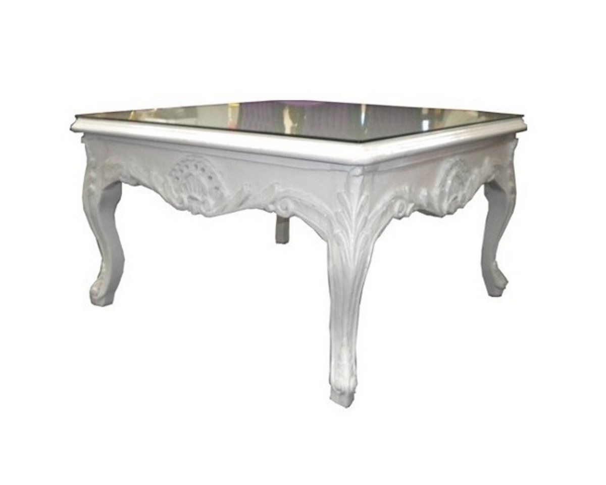 Casa Padrino Couchtisch Barock Couchtisch Weiß 80 x 80 cm - Beistelltisch - Salon Tisch von Casa Padrino