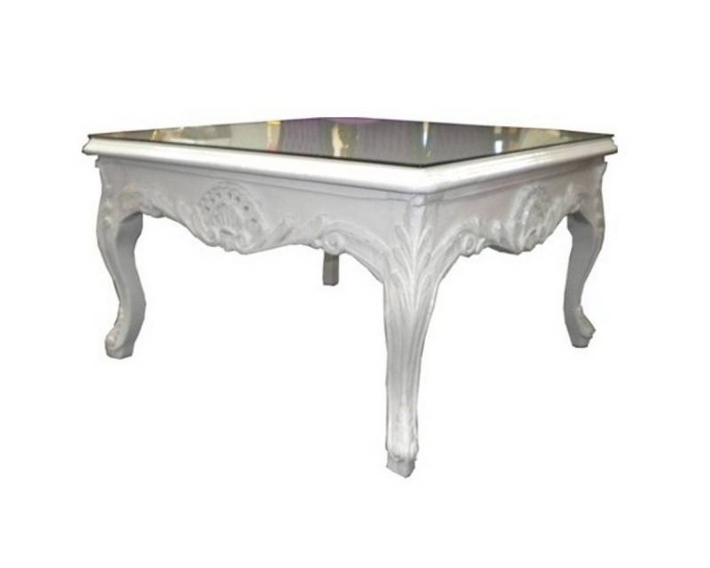 Casa Padrino Couchtisch Barock Couchtisch Weiß 80 x 80 cm - Beistelltisch - Salon Tisch von Casa Padrino