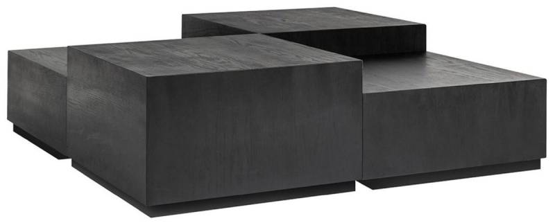 Casa Padrino Couchtisch Casa Padrino Luxus Couchtisch 4er Set Anthrazit / Schwarz 130 x 130 x H. 40 cm - Quadratischer Massivholz Wohnzimmertisch - Wohnzimmer Möbel - Luxus Möbel - Luxus Einrichtung von Casa Padrino