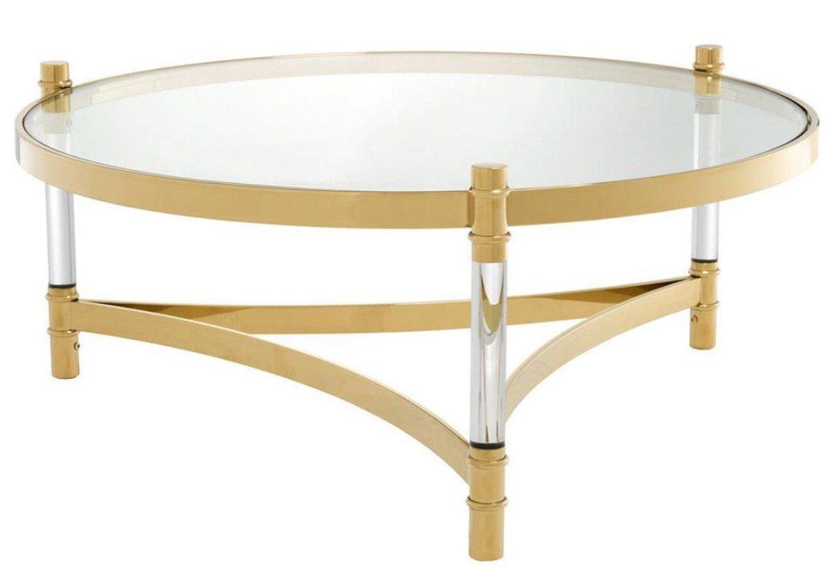 Casa Padrino Couchtisch Couchtisch / Wohnzimmertisch Gold Ø 104 x H. 43 cm - Luxus Wohnzimmermöbel von Casa Padrino