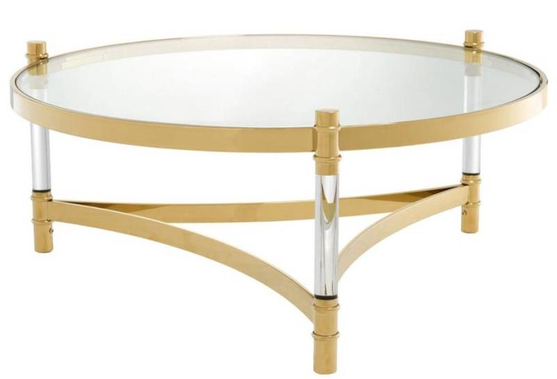 Casa Padrino Couchtisch Couchtisch / Wohnzimmertisch Gold Ø 104 x H. 43 cm - Luxus Wohnzimmermöbel von Casa Padrino