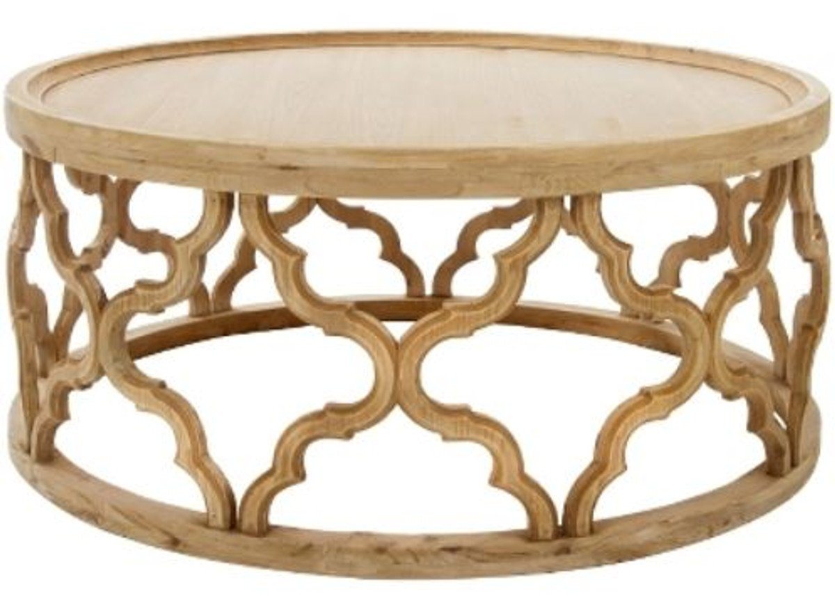 Casa Padrino Couchtisch Designer Couchtisch Naturfarben Ø 80 x H. 37 cm - Moderner Runder Holz Wohnzimmertisch von Casa Padrino