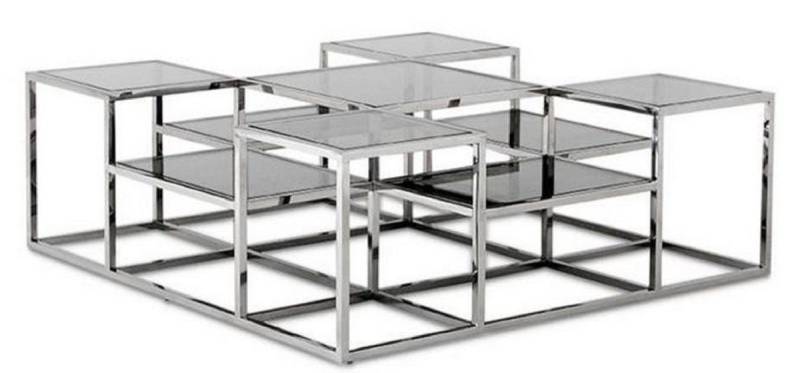 Casa Padrino Couchtisch Designer Couchtisch Silber / Grau 120 x 120 x H. 42 cm - Luxus Wohnzimmermöbel von Casa Padrino