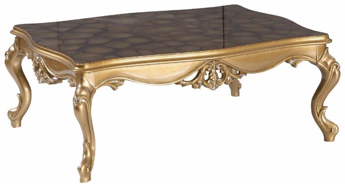 Casa Padrino Couchtisch Luxus Barock Couchtisch Schwarz / Gold 130 x 96 x H. 48 cm - Prunkvoller Wohnzimmertisch im Barockstil - Barock Möbel von Casa Padrino