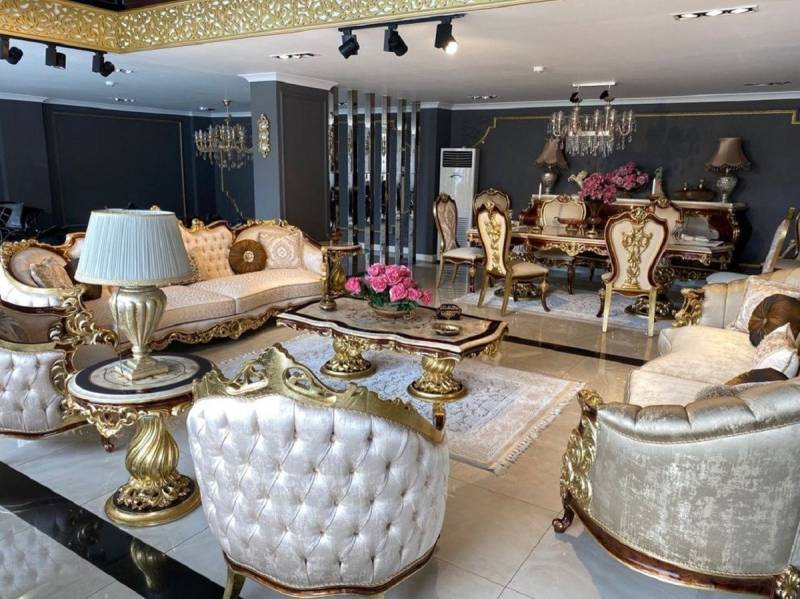 Casa Padrino Couchtisch Luxus Barock Set Silber / Braun / Gold - 2 Sofas & 2 Sessel & 1 Couchtisch & 2 Beistelltische - Handgefertigte Möbel im Barockstil - Edel & Prunkvoll von Casa Padrino