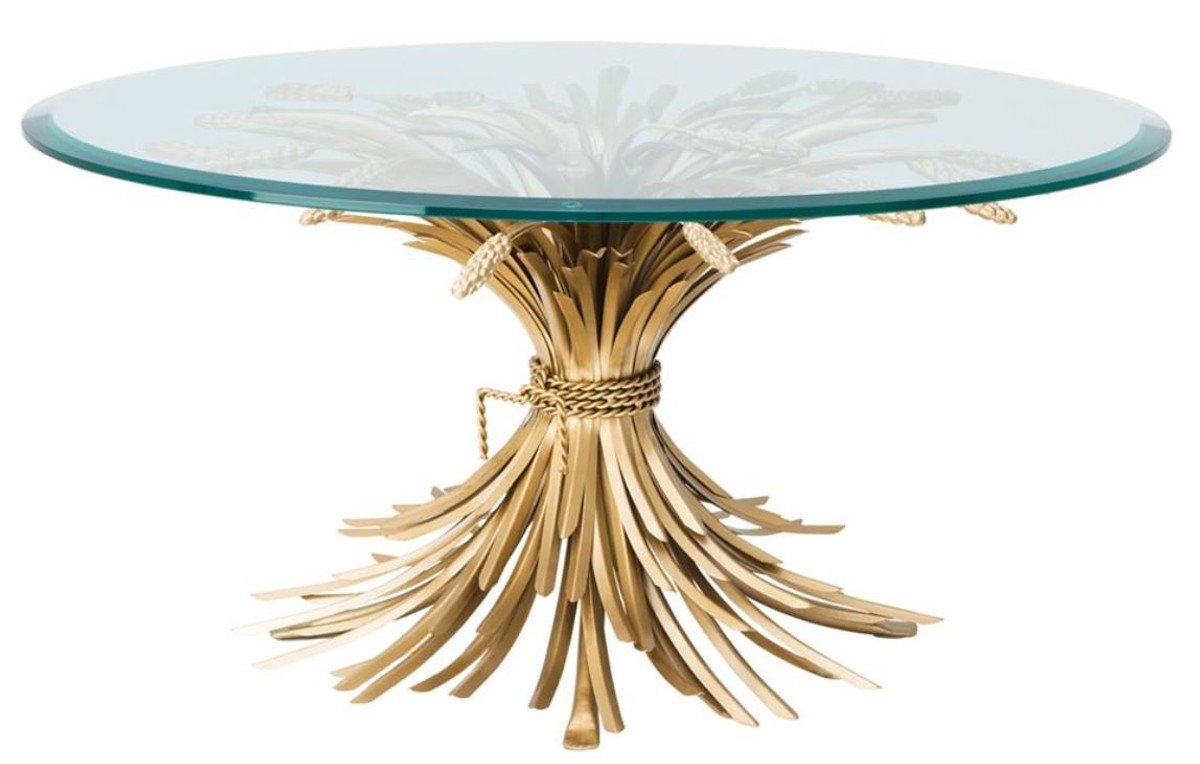 Casa Padrino Couchtisch Luxus Couchtisch / Wohnzimmertisch Antik Gold Ø 90 x H. 43 cm - Designermöbel von Casa Padrino