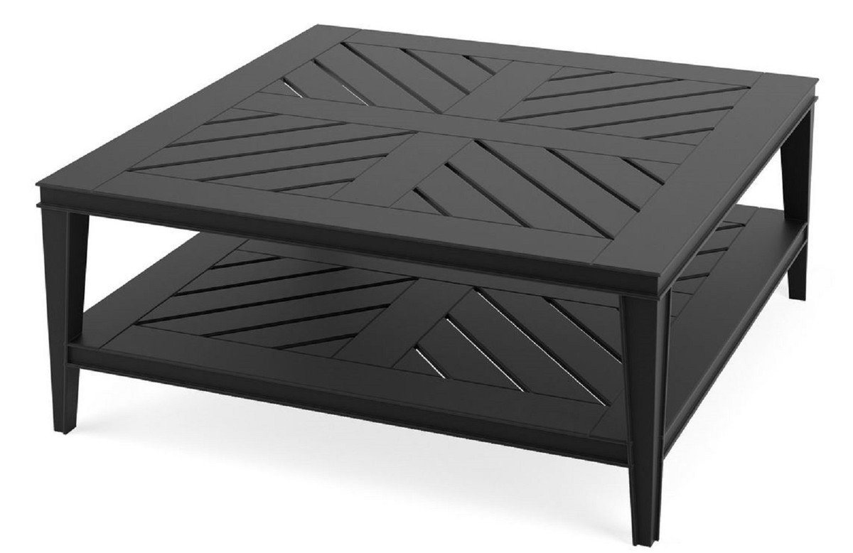 Casa Padrino Couchtisch Luxus Couchtisch Mattschwarz 100 x 100 x H. 42 cm - Quadratischer Wohnzimmertisch aus hochwertigen strapazierbarem Aluminium - Gartentisch von Casa Padrino