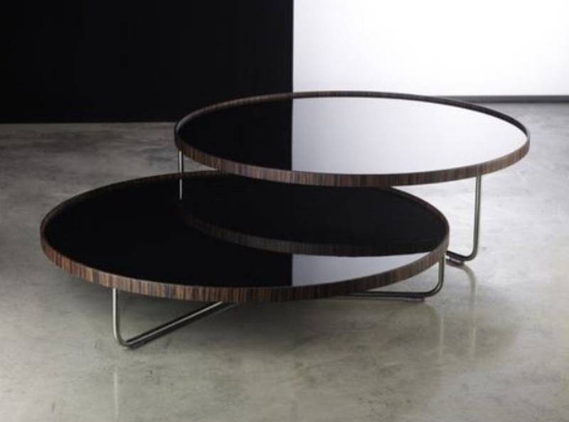 Casa Padrino Couchtisch Luxus Couchtisch Set Braun / Silber / Schwarz - 2 Wohnzimmertische mit Glasplatte - Luxus Möbel von Casa Padrino