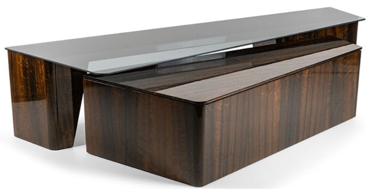 Casa Padrino Couchtisch Luxus Couchtisch Set Braun - 2 Rechteckige Wohnzimmertische - Luxus Möbel von Casa Padrino
