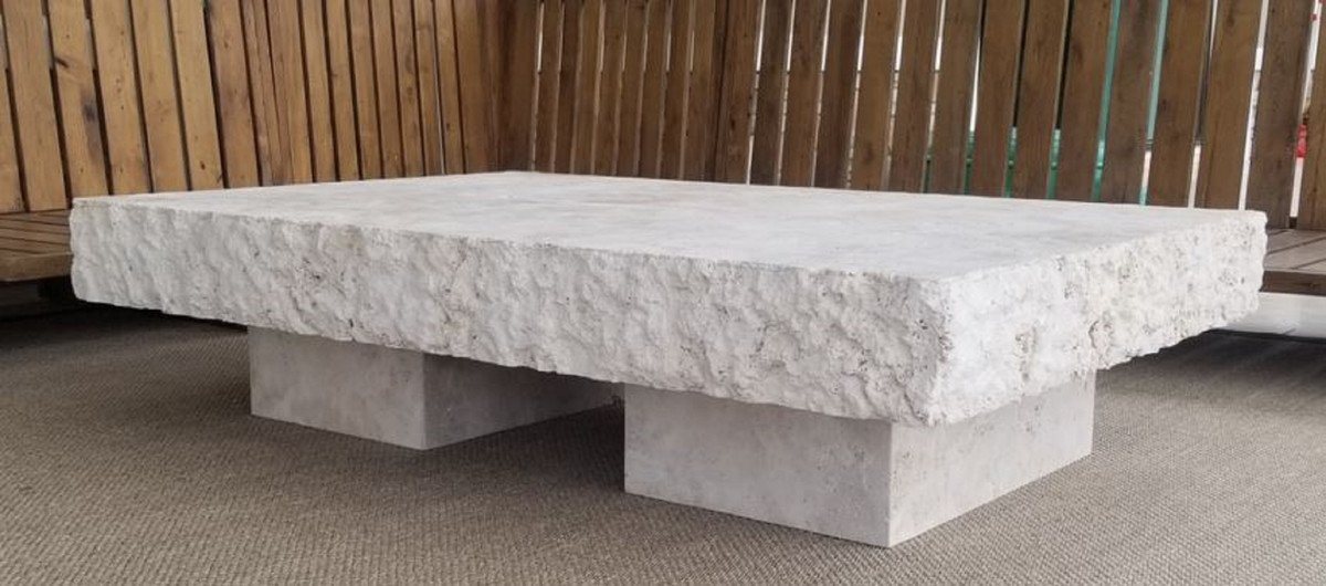 Casa Padrino Couchtisch Luxus Couchtisch Weiß 110 x 70 x H. 35 cm - Moderner Marmor Wohnzimmertisch - Luxus Marmor Möbel von Casa Padrino