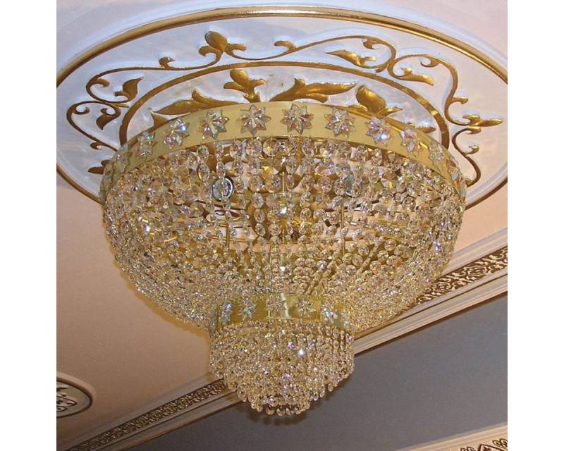 Casa Padrino Deckenleuchte Casa Padrino Luxus Barock Kristallglas Deckenleuchte Gold Ø 80 cm Casa Padrino Deckenleuchte Casa Padrino Luxus Barock Kristallglas Deckenleuchte Gold Ø 80 cm von Casa Padrino