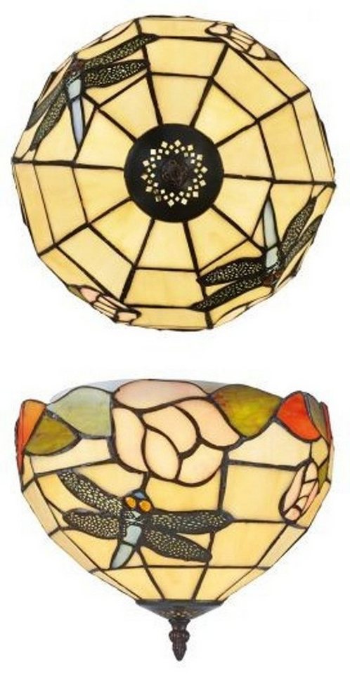 Casa Padrino Deckenleuchte Tiffany Deckenleuchte 25cm Libelle - Glas Mosaik Decken Lampe Leuchte von Casa Padrino