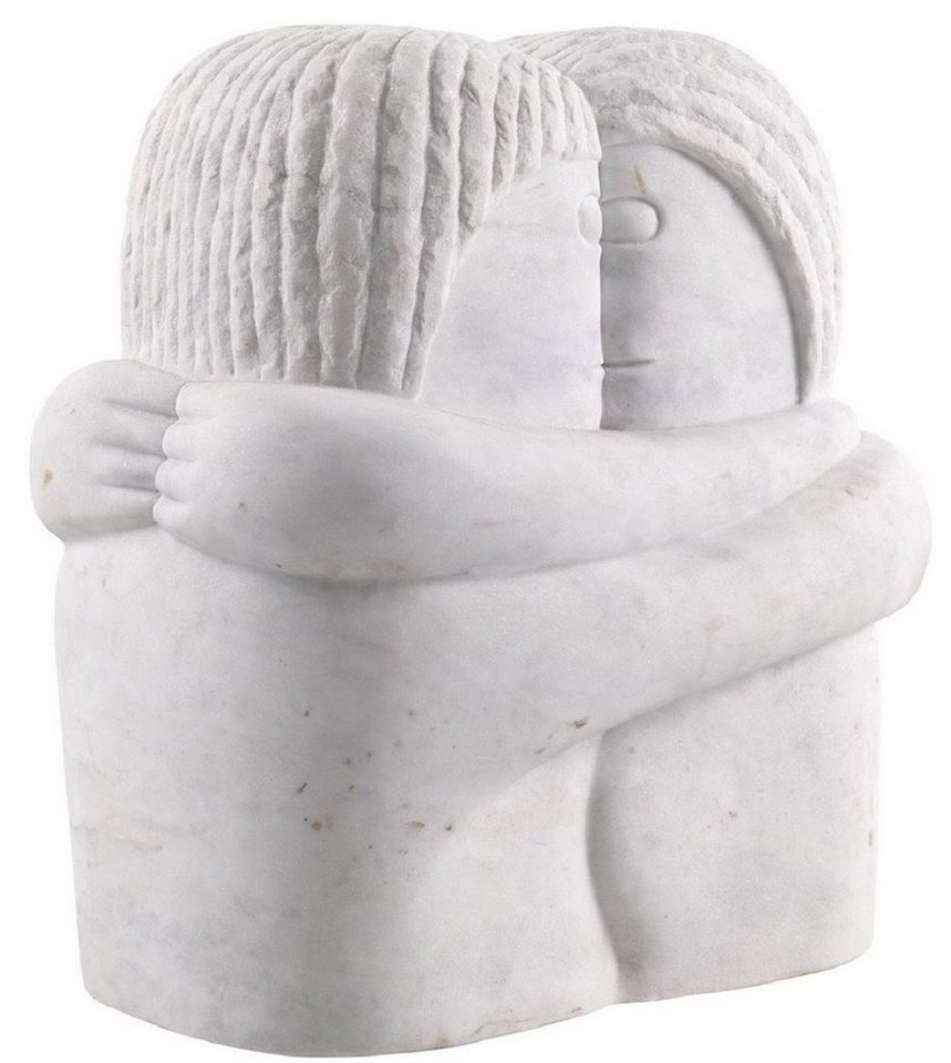 Casa Padrino Dekofigur Casa Padrino Designer Marmor Skulptur Weiß 37 x 25 x H. 40 cm - Edle Dekofigur - Marmorfigur - Wohnzimmer Deko Accessoires von Casa Padrino