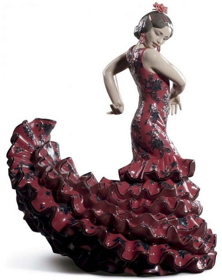 Casa Padrino Dekofigur Casa Padrino Luxus Porzellan Skulptur Flamenco Frau Rot 27 x H. 47 cm - Handgefertigte Luxus Deko Figur - Limitierte Ausgabe von Casa Padrino