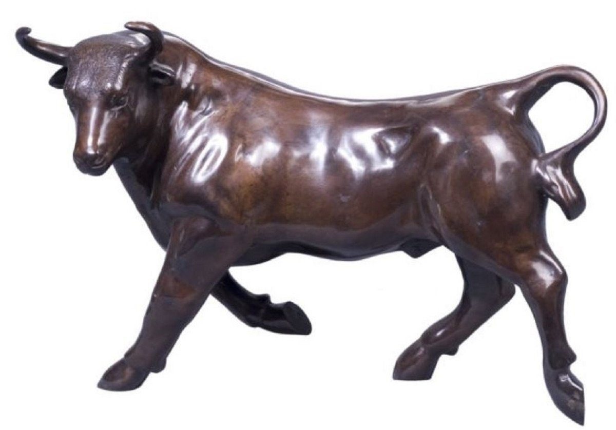 Casa Padrino Dekofigur Deko Bronzefigur Stier Bronze 56 x 22 x H. 40 cm - Luxus Skulptur von Casa Padrino