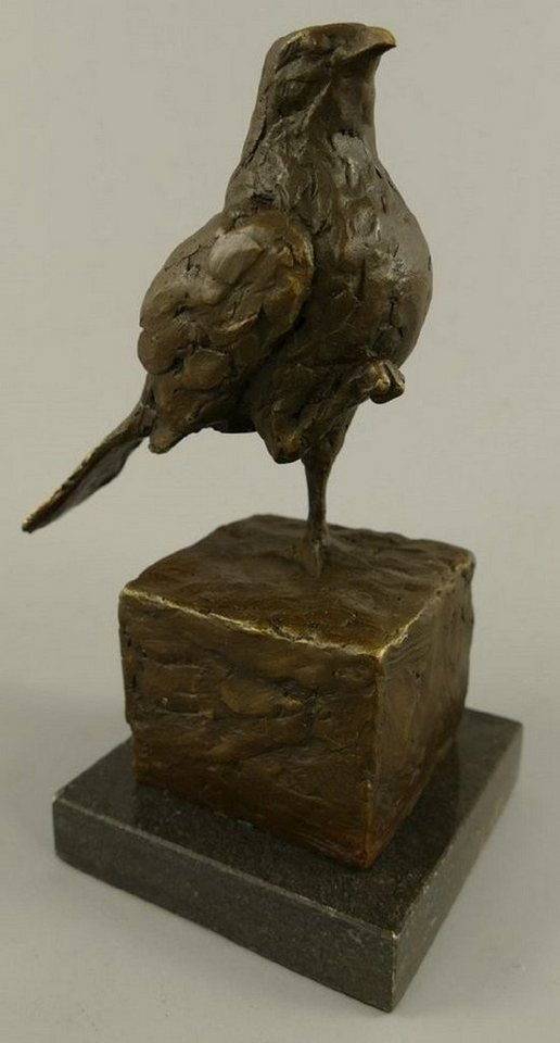 Casa Padrino Dekofigur Dekofigur Vogel Bronze / Schwarz 10 x 13 x H. 20 cm - Bronze Figur - Deko Skulptur - Wohnzimmer Deko - Schreibtisch Deko von Casa Padrino