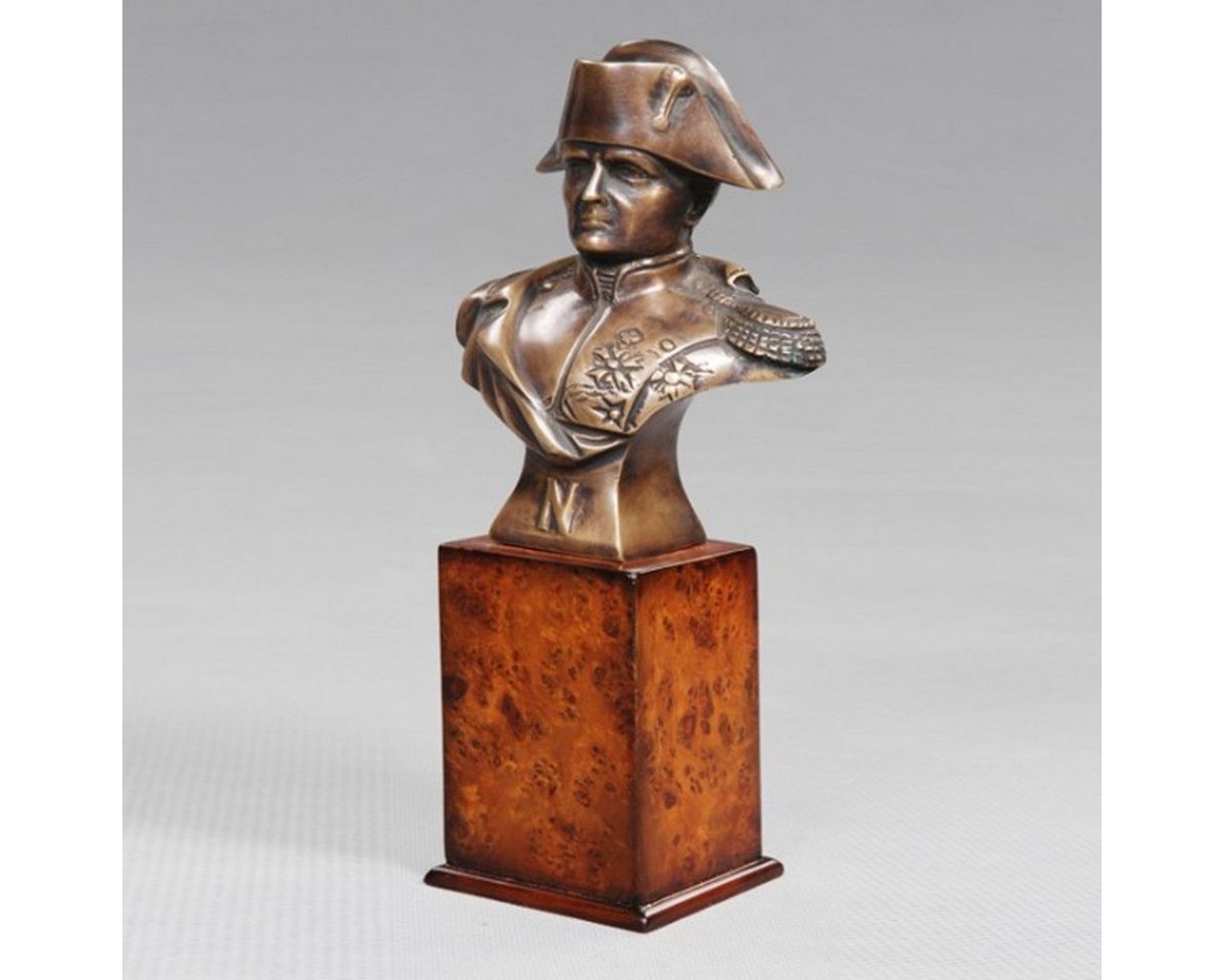 Casa Padrino Dekofigur Luxus Bronzefigur Napoleon auf Holzsockel - Bronze Figur Büste - Frankreich - Briefbeschwerer von Casa Padrino