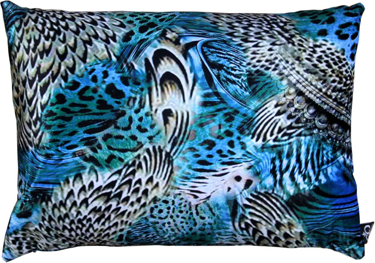 Casa Padrino Dekokissen Luxus Deko Kissen Colorado Feathers Mehrfarbig 35 x 55 cm - Feinster Samtstoff - Luxus Kollektion von Casa Padrino