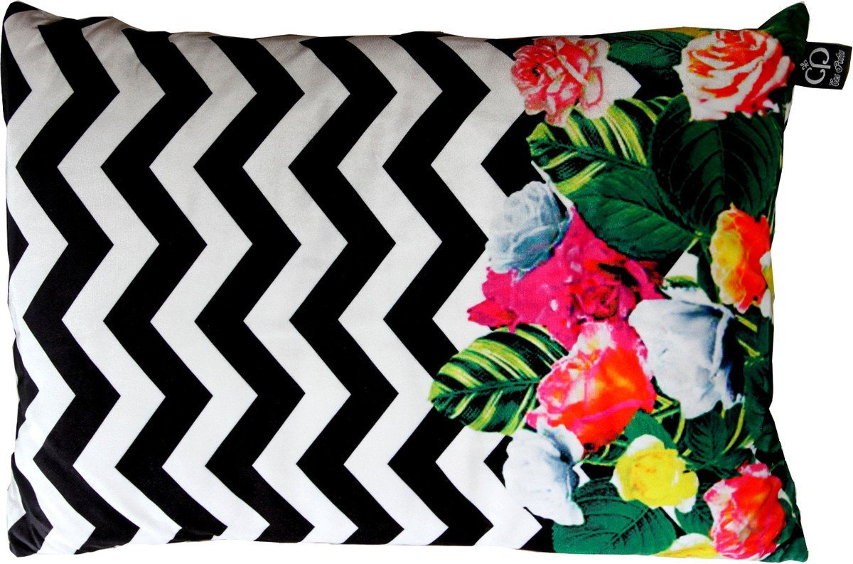 Casa Padrino Dekokissen Luxus Kissen Miami Flowers 35 x 55 cm - Feinster Samtstoff - Deko Wohnzimmer Kissen Casa Padrino Dekokissen Luxus Kissen Miami Flowers 35 x 55 cm - Feinster Samtstoff - Deko Wohnzimmer Kissen von Casa Padrino