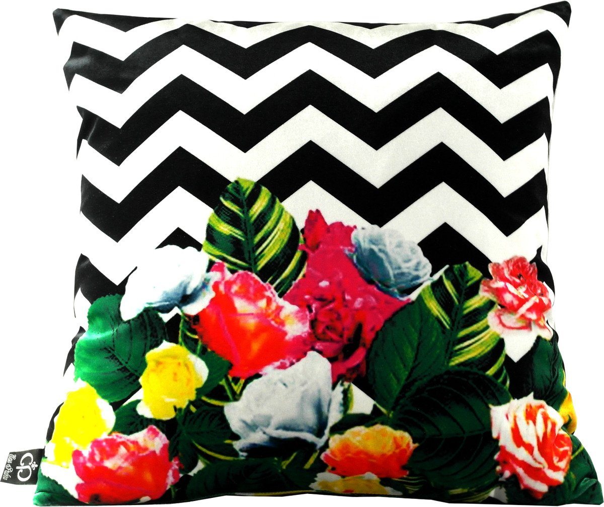Casa Padrino Dekokissen Luxus Kissen Miami Flowers 45 x 45 cm - Feinster Samtstoff - Deko Wohnzimmer Kissen Casa Padrino Dekokissen Luxus Kissen Miami Flowers 45 x 45 cm - Feinster Samtstoff - Deko Wohnzimmer Kissen von Casa Padrino
