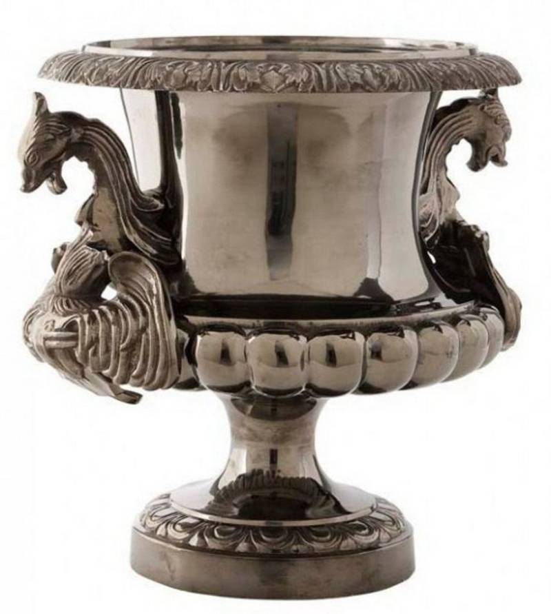 Casa Padrino Dekoobjekt Antik Stil Barock Blumenvase Antik Stil vernickelt - Pflanzentopf - Hotel Dekoration - Blumengefäss von Casa Padrino