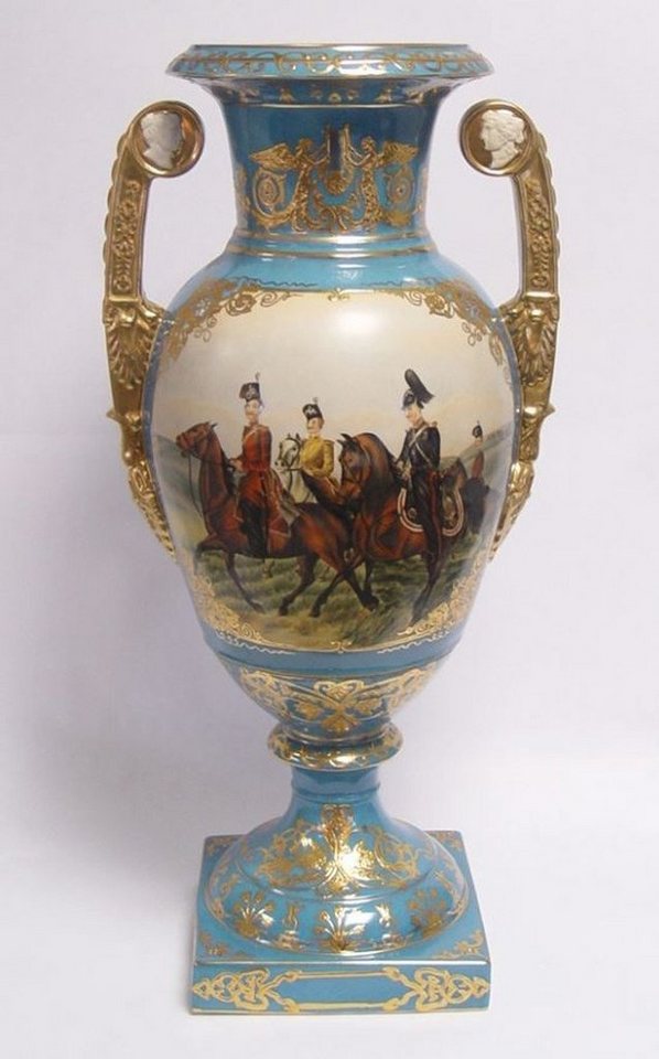 Casa Padrino Dekoobjekt Barock Porzellan Vase mit 2 Griffen H. 55 cm - Luxus Vase von Casa Padrino