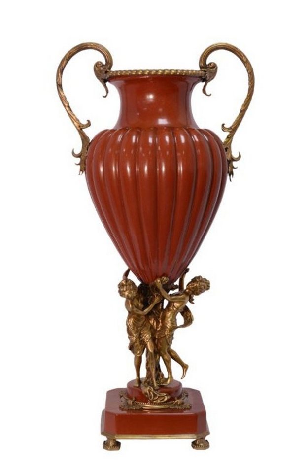 Casa Padrino Dekoobjekt Barock Porzellan Vase mit 2 Griffen - Luxus Kollektion von Casa Padrino