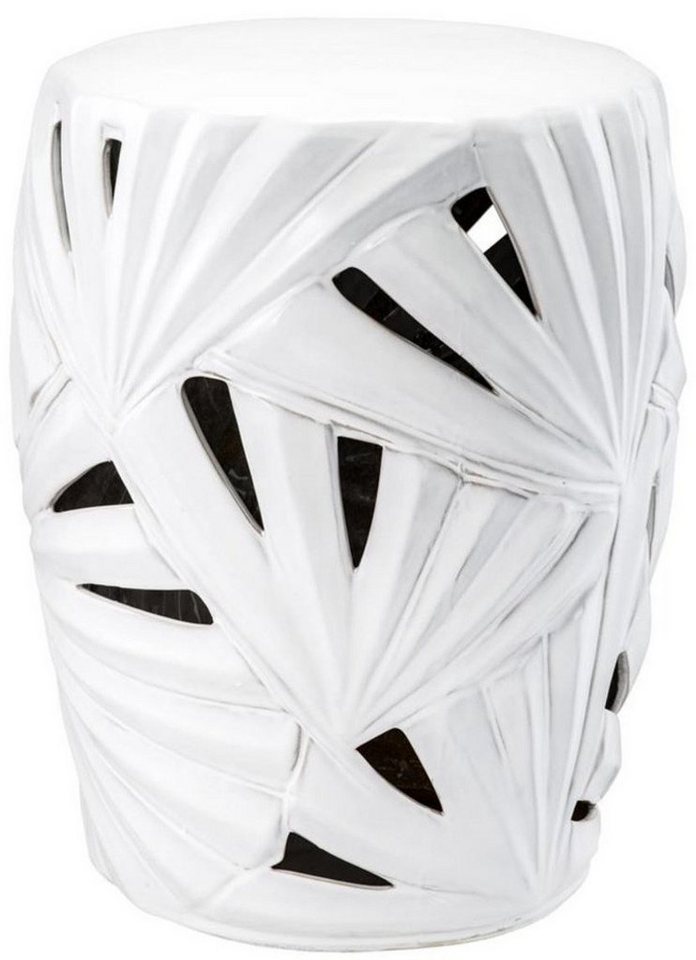 Casa Padrino Dekoobjekt Deko Trommel Weiß Ø 35 x H. 45,5 cm - Dekorative Luxus Keramik Trommel von Casa Padrino