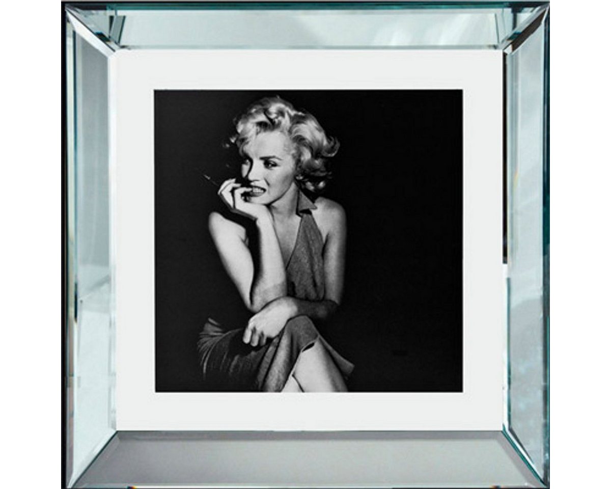 Casa Padrino Dekoobjekt Designer Bild Bleib eine Weile" Marilyn Monroe 40 x 40 cm - Limited Edition" von Casa Padrino