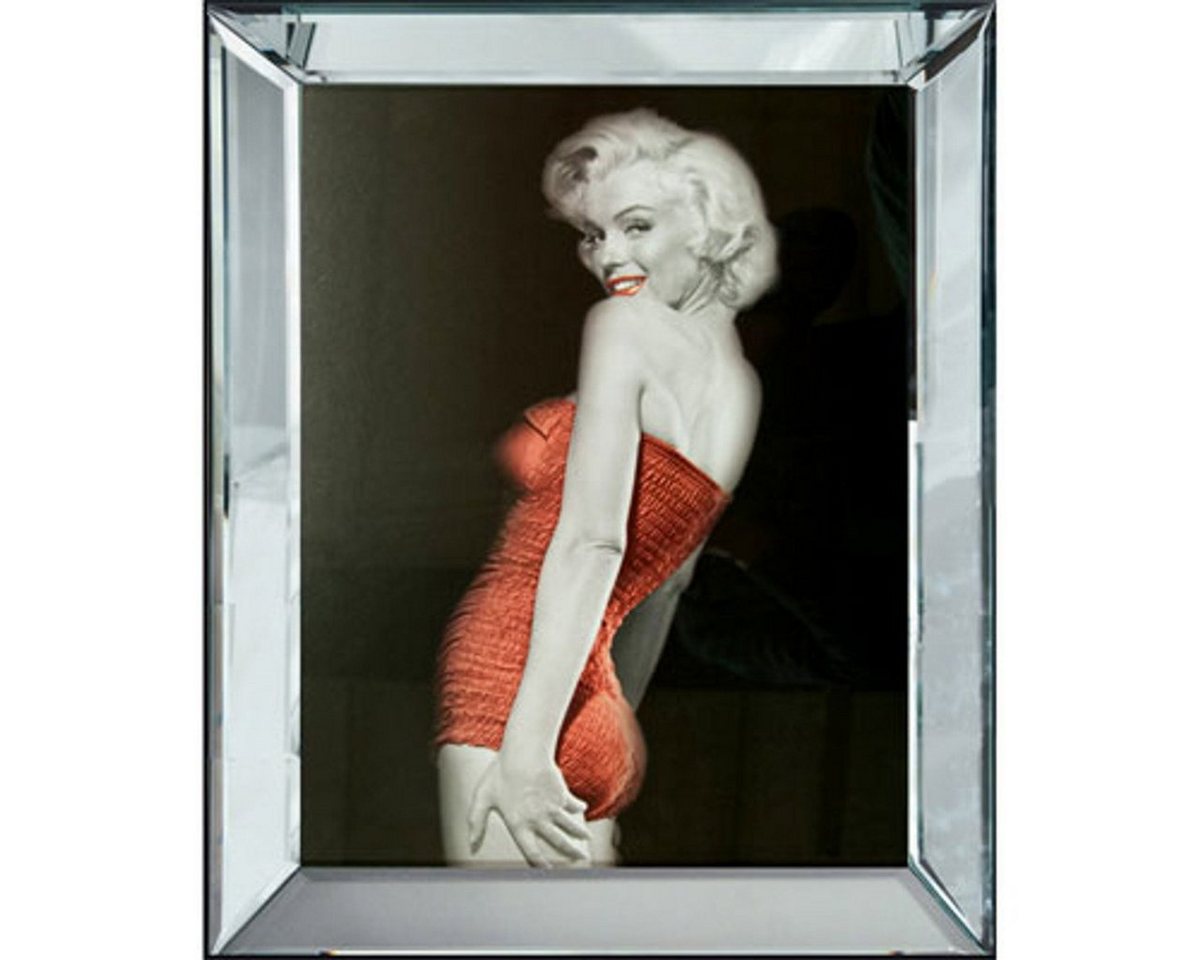 Casa Padrino Dekoobjekt Designer Bild Lady in Red Marilyn Monroe - Limited Edition von Casa Padrino