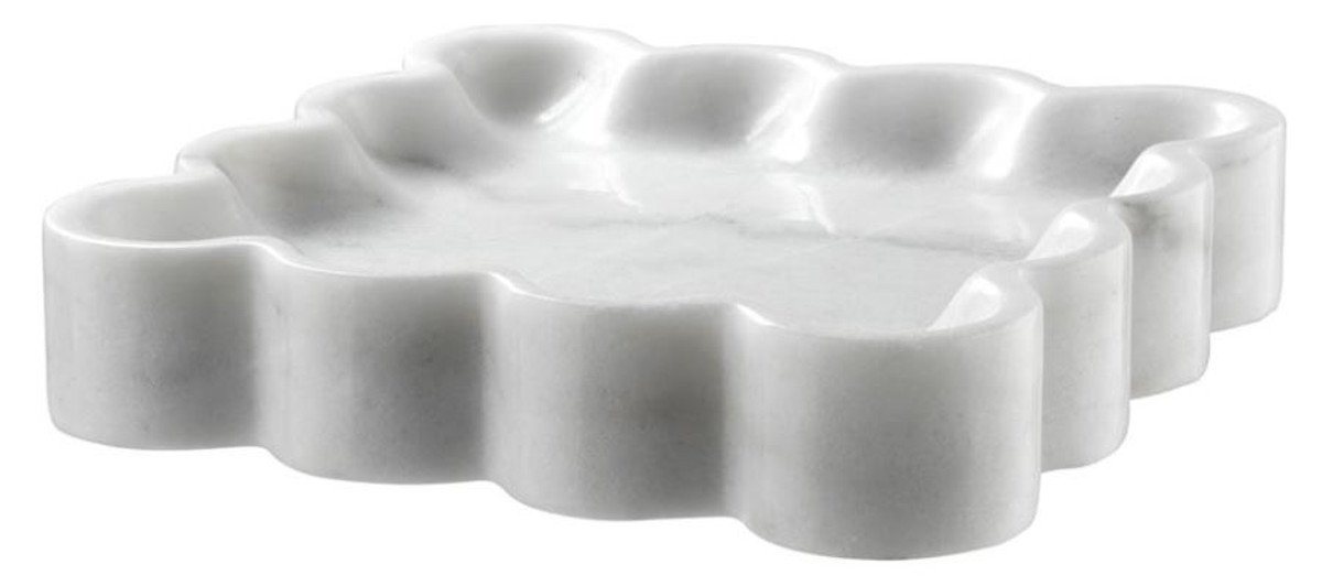 Casa Padrino Dekoobjekt Designer Marmor Schale Weiß 25 x 25 x H. 5 cm - Luxus Qualität von Casa Padrino