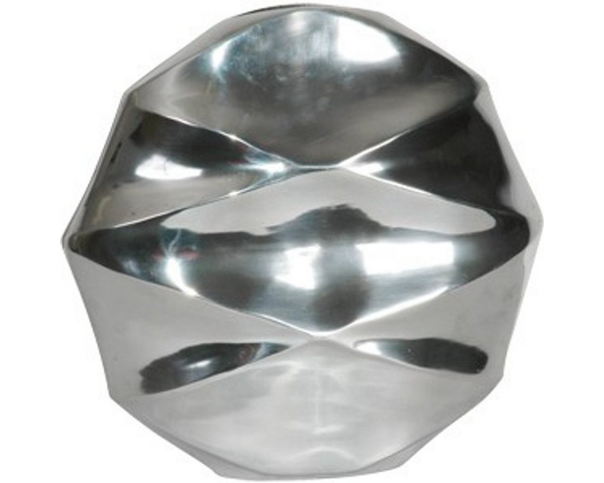 Casa Padrino Dekoobjekt Designer Vase aus poliertem Aluminium silber 33 x 33 x 11 cm - Shine Deko Gefäß - Blumenvase von Casa Padrino